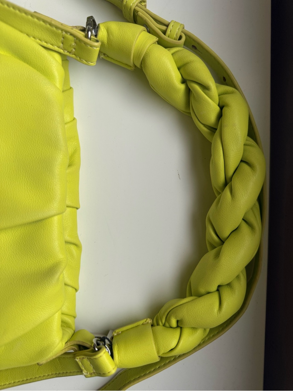 Mango Neon Yellow Braided Strap Shoulder Bag - Picture 3 of 6